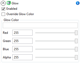 Glow Entity Properties Properties displayed for a Glow entity