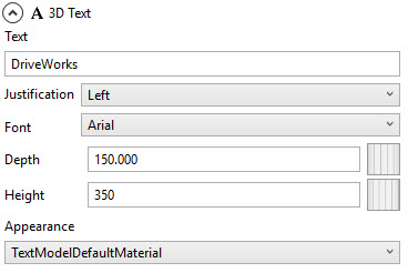 3D Text Entity Properties