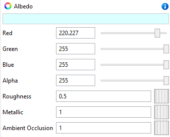 Appearance Albedo Image showing the Albedo user interface in a 3D Document