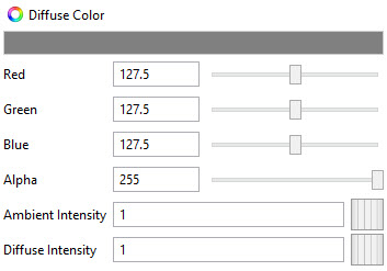 Appearance Diffuse Color Image showing the Diffuse Color user interface in a 3D Document