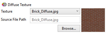 Appearance Diffuse Texture Image showing the Diffuse Texture user interface in a 3D Document