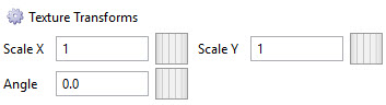 Appearance Texture Transforms Image showing the Texture Transforms user interface in a 3D Document