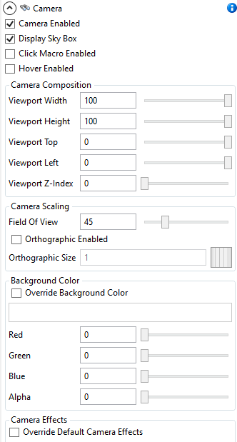 Camera Properties