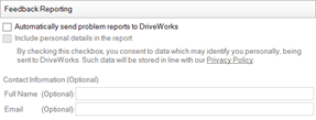 Feedback reporting options